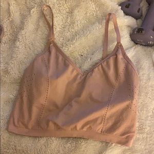 Cream pink tone colored crop top